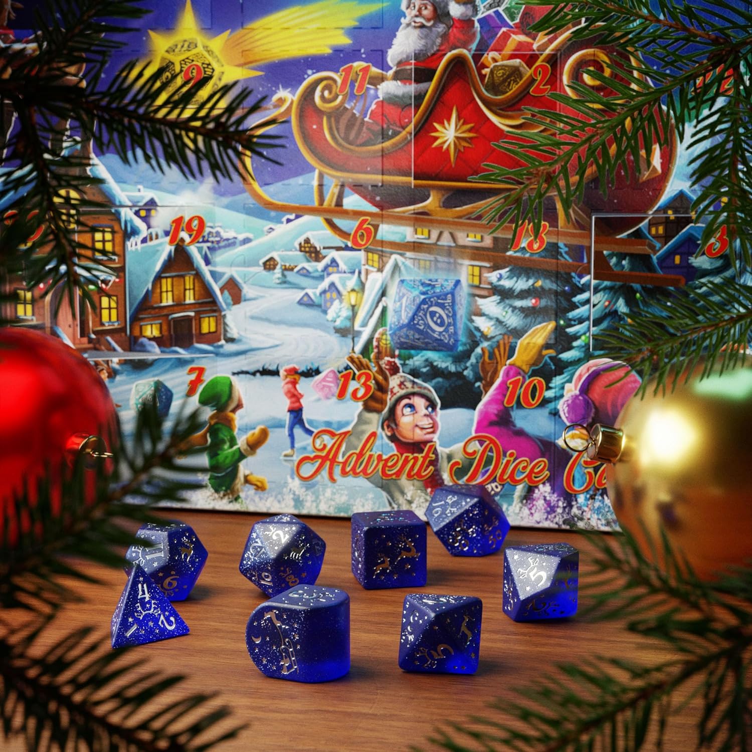 Elvish Cobalt & Silver Dice Set