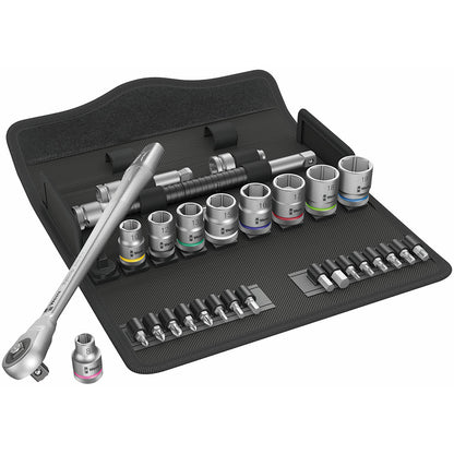 8100 SB 7 Zyklop Metal Push Ratchet & Socket Set of 29 Metric 3/8in Drive