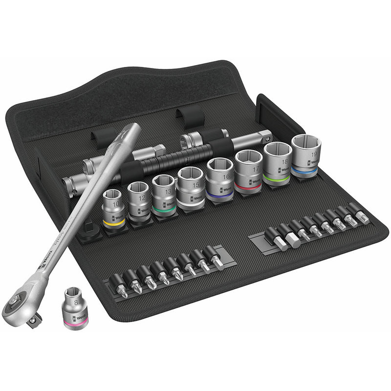 8100 SB 7 Zyklop Metal Push Ratchet & Socket Set of 29 Metric 3/8in Drive