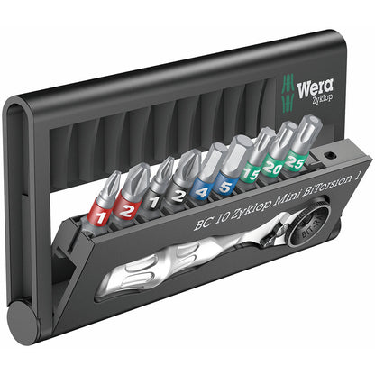 Wera Bit-Check 10 Zyklop Mini BiTorsion 1 Set, 10 Piece,7.6 x 2.5 x 12.7 cm