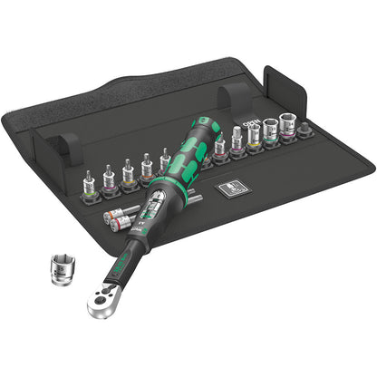 Wera Bicycle Set Torque 1 Click-Torque adjustable wrench set, 1/4" square drive, 2.5-25Nm, 16pc, 05004180001 & 05004170001 Bicycle Set 1, ratchet set, bicycle, 14 pieces, Black