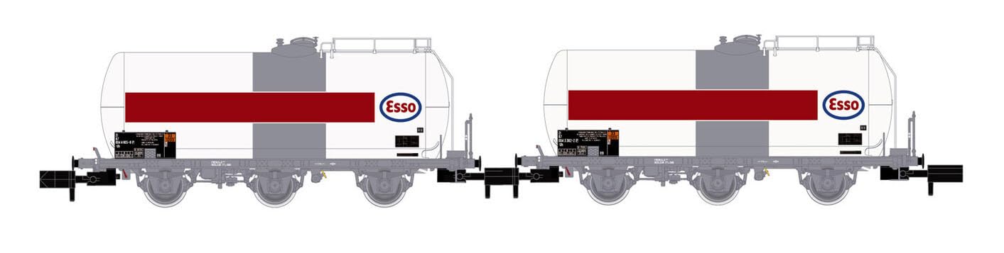 SNCF Tankwagen, 3 Achsen, 2 Stück, „Esso“, Epoche IV