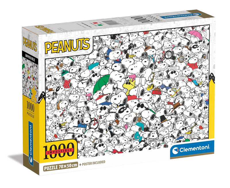 Clementoni 39804 Impossible Peanuts 1000 Pieces, Jigsaw Adults, Comic Puzzle, Difficult-Made in Italy