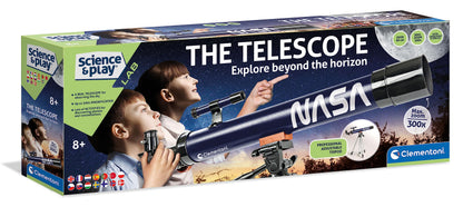 Clementoni- Science & Play Lab: NASA Telescope, Kids Astronomy Telescope, Up to 300x Magnification, Educational Space Explorer Toy for Kids (8+ Years