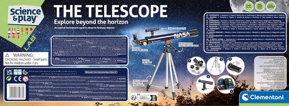 Clementoni- Science & Play Lab: NASA Telescope, Kids Astronomy Telescope, Up to 300x Magnification, Educational Space Explorer Toy for Kids (8+ Years