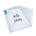 Rapesco 1629 ID Popper Wallet, A4+, Clear Transparent, Pack of 5