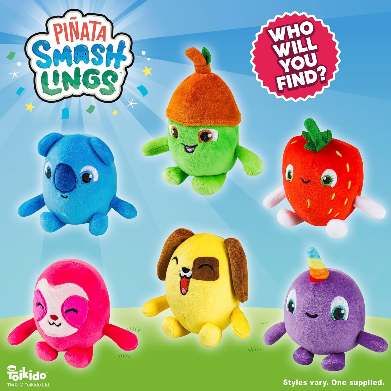 Pinata Smashlings Caja Sorpresa de Peluche Roblox, Juguetes Blandos, Juguete Oficial de Toikido. Los Estilos varían, se suministra al Azar, Color Blanco