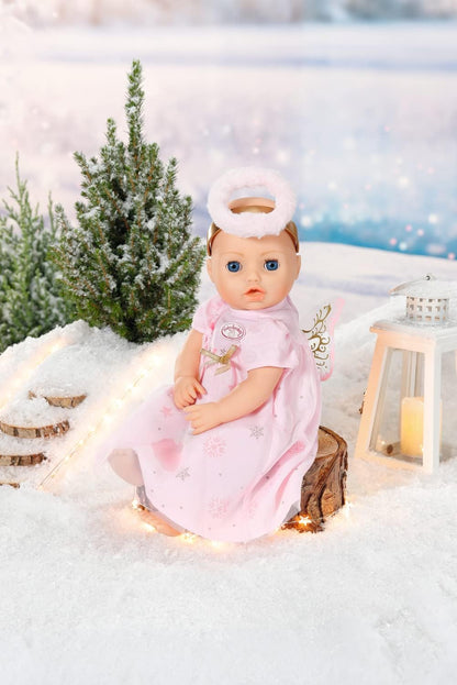 Baby Annabell Season X-Mas Outfit 707241 - Original Clothing For 43cm Baby Annabell Dolls for Toddlers - Includes Wings & Golden Headband with Halo - Hand Washable - Suitable from 3 Years
