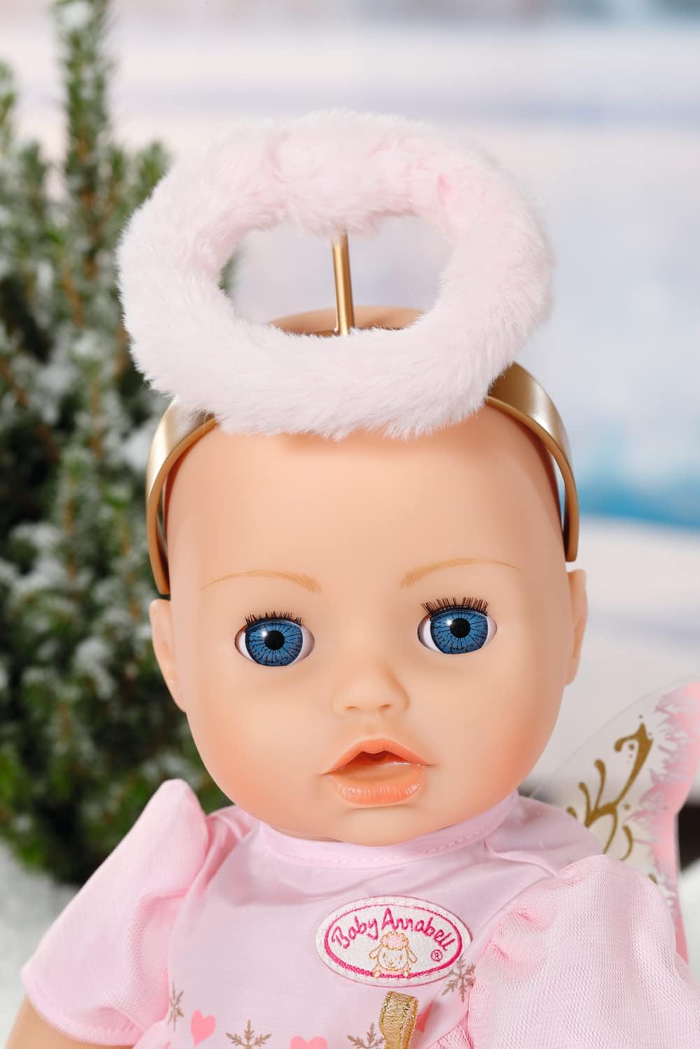 Baby Annabell Season X-Mas Outfit 707241 - Original Clothing For 43cm Baby Annabell Dolls for Toddlers - Includes Wings & Golden Headband with Halo - Hand Washable - Suitable from 3 Years