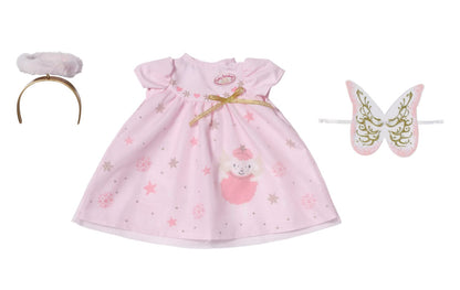 Baby Annabell Season X-Mas Outfit 707241 - Original Clothing For 43cm Baby Annabell Dolls for Toddlers - Includes Wings & Golden Headband with Halo - Hand Washable - Suitable from 3 Years