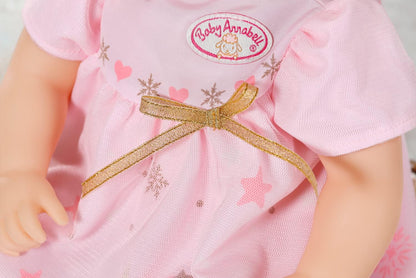 Baby Annabell Season X-Mas Outfit 707241 - Original Clothing For 43cm Baby Annabell Dolls for Toddlers - Includes Wings & Golden Headband with Halo - Hand Washable - Suitable from 3 Years