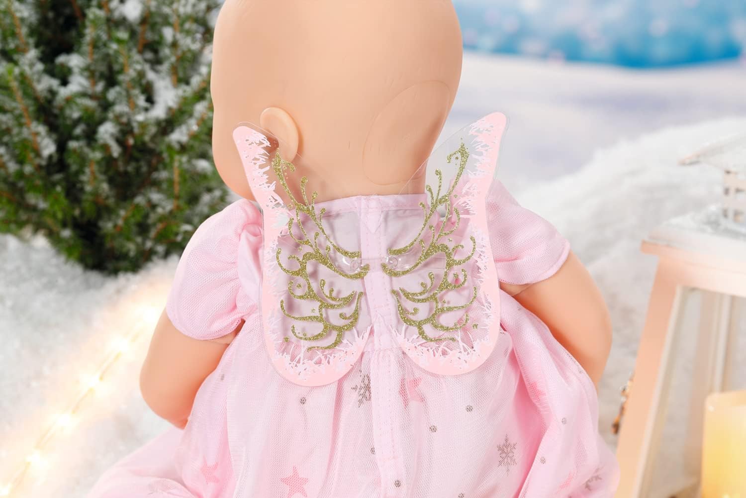 Baby Annabell Season X-Mas Outfit 707241 - Original Clothing For 43cm Baby Annabell Dolls for Toddlers - Includes Wings & Golden Headband with Halo - Hand Washable - Suitable from 3 Years