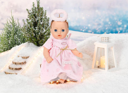 Baby Annabell Season X-Mas Outfit 707241 - Original Clothing For 43cm Baby Annabell Dolls for Toddlers - Includes Wings & Golden Headband with Halo - Hand Washable - Suitable from 3 Years