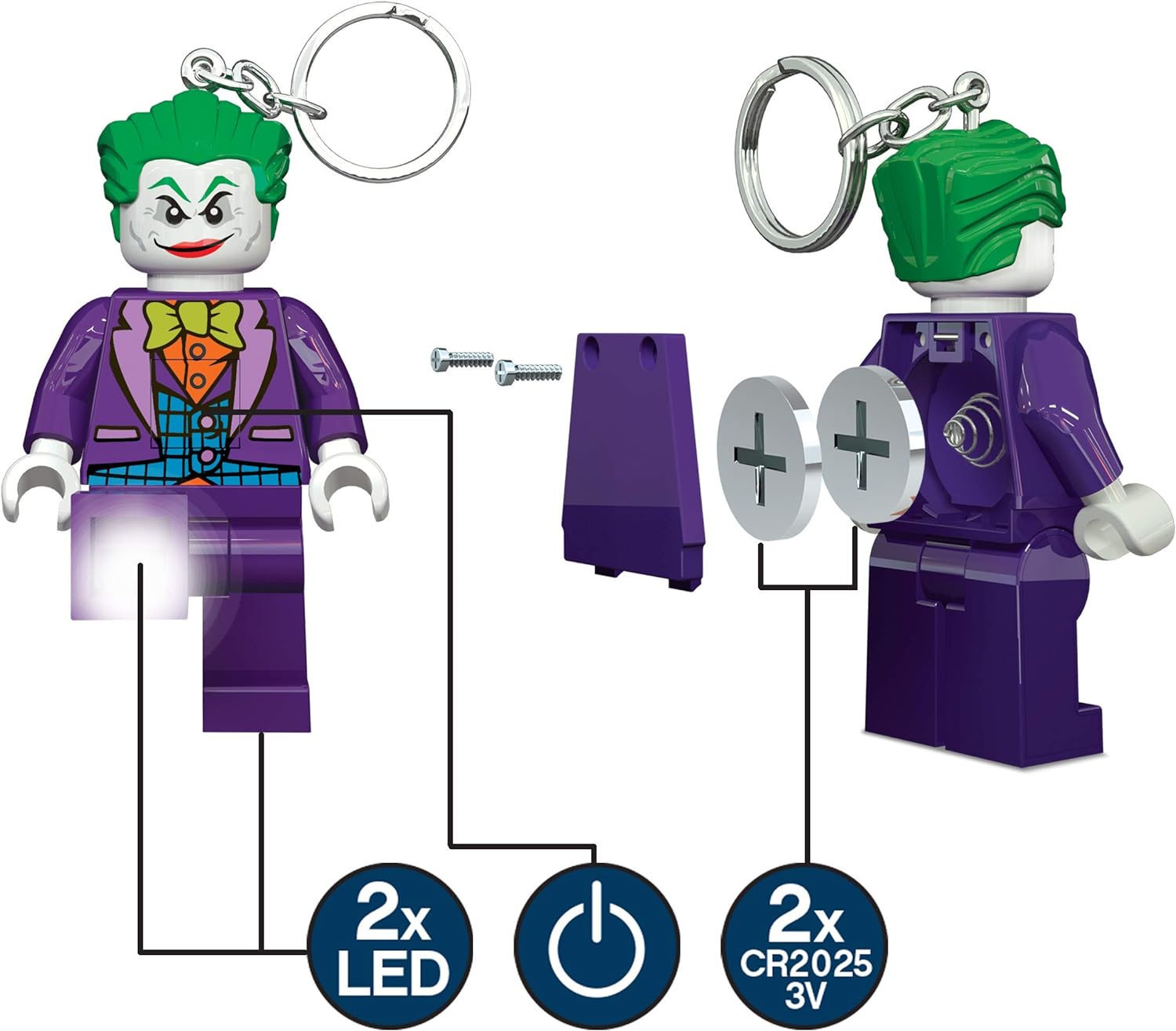 LEGO DC Super Heroes Keychain Light - The Joker - 3 Inch Tall Figure (KE30AH