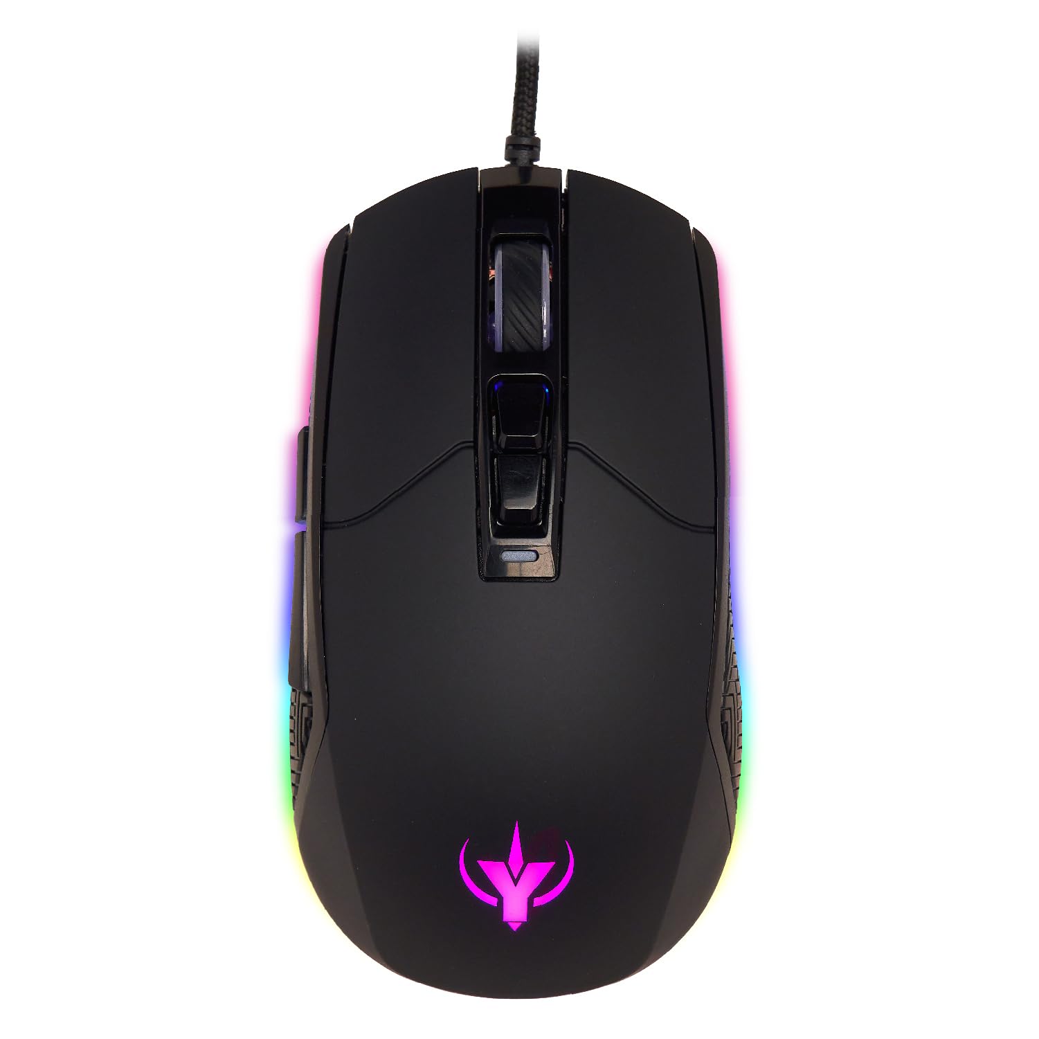 SPYCO Action MO-101, Gaming Mouse ergonomico, 7200 DPI, RGB light con 6 effetti cromatici, Peso 123g, 7 Pulsanti Programmabili, Filo Intrecciato