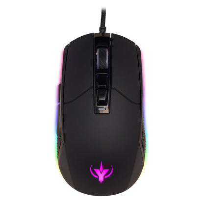 SPYCO Action MO-101, Gaming Mouse ergonomico, 7200 DPI, RGB light con 6 effetti cromatici, Peso 123g, 7 Pulsanti Programmabili, Filo Intrecciato