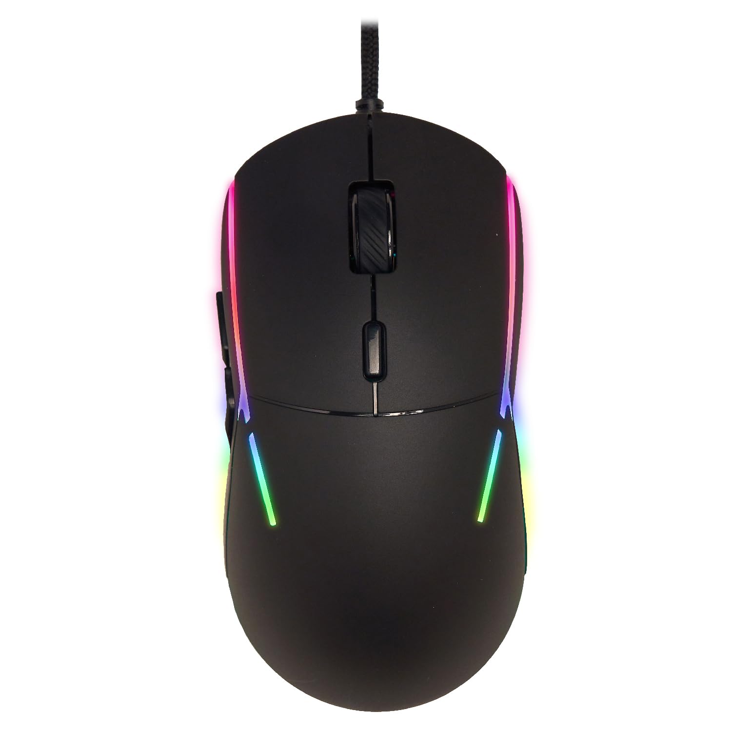 SPYCO Action MO-102, Ergonomic Gaming Mouse with High Performance, Chipset PMW 3360, 12.000 DPI, Polling Rate 1000Hz, RGB light, Weight 96 Grams, 6 Programmable Buttons, Paracord Wire