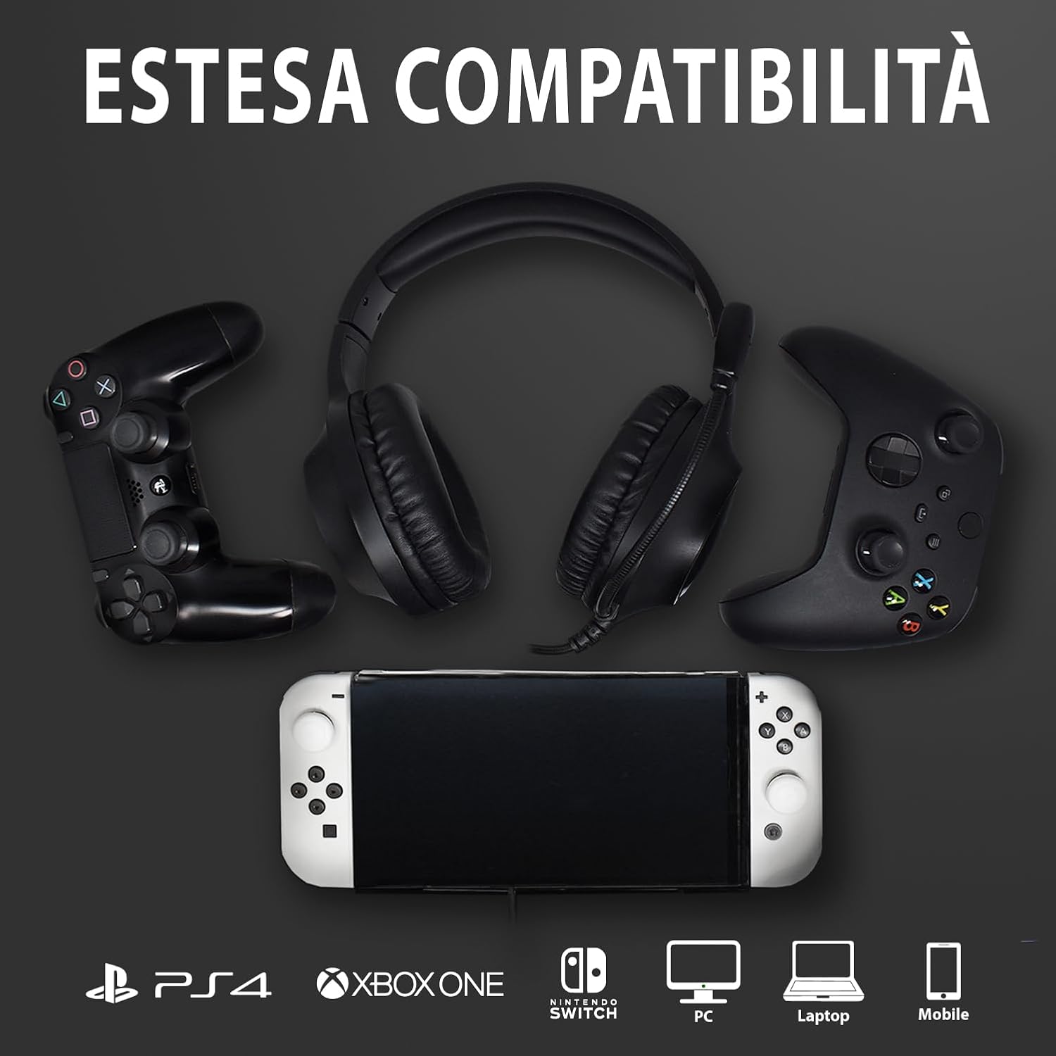 SPYCO Impulse HE-121, Gaming Headset, 2 Inch Driver Audio, 0.13 Inch Jack Audio USB, Omnidirectional Microphone, RGB Logo, Lightweight, for PC/Mac/Xbox One/PS4/Nintendo ‎Switch