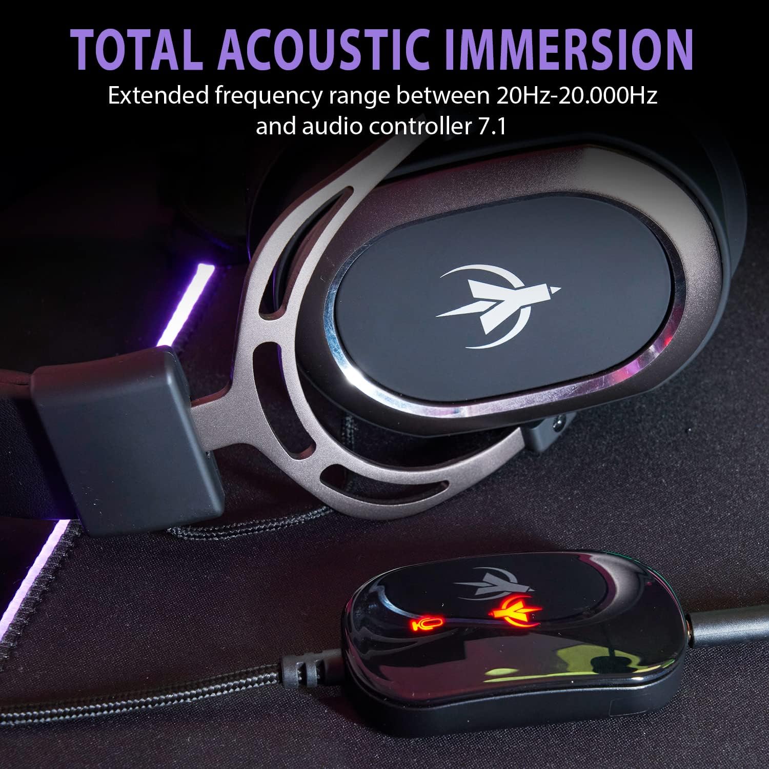 SPYCO Impulse HE-122, Gaming Headset, Controller Audio 7.1, 2 Inch Driver Audio, 0.13 Inch Analog Jack, Omnidirectional Microphone, Lightweight, Foldable, PC/Mac/Xbox One/PS4/Nintendo ‎Switch