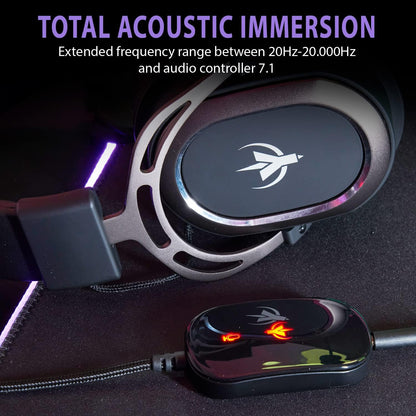 SPYCO Impulse HE-122, Gaming Headset, Controller Audio 7.1, 2 Inch Driver Audio, 0.13 Inch Analog Jack, Omnidirectional Microphone, Lightweight, Foldable, PC/Mac/Xbox One/PS4/Nintendo ‎Switch