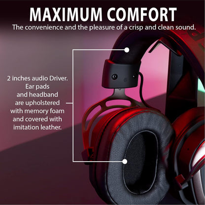 SPYCO Impulse HE-122, Gaming Headset, Controller Audio 7.1, 2 Inch Driver Audio, 0.13 Inch Analog Jack, Omnidirectional Microphone, Lightweight, Foldable, PC/Mac/Xbox One/PS4/Nintendo ‎Switch