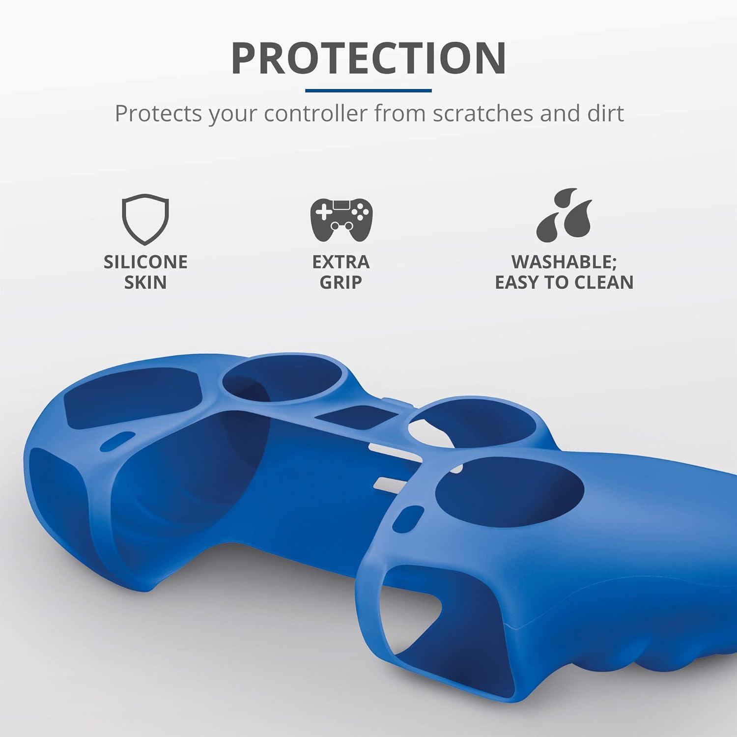 Trust Gaming GXT 748 PS5 Controller Skin, Anti-slip Silicone Cover Case for DualSense Controller PlayStation 5 - Blue