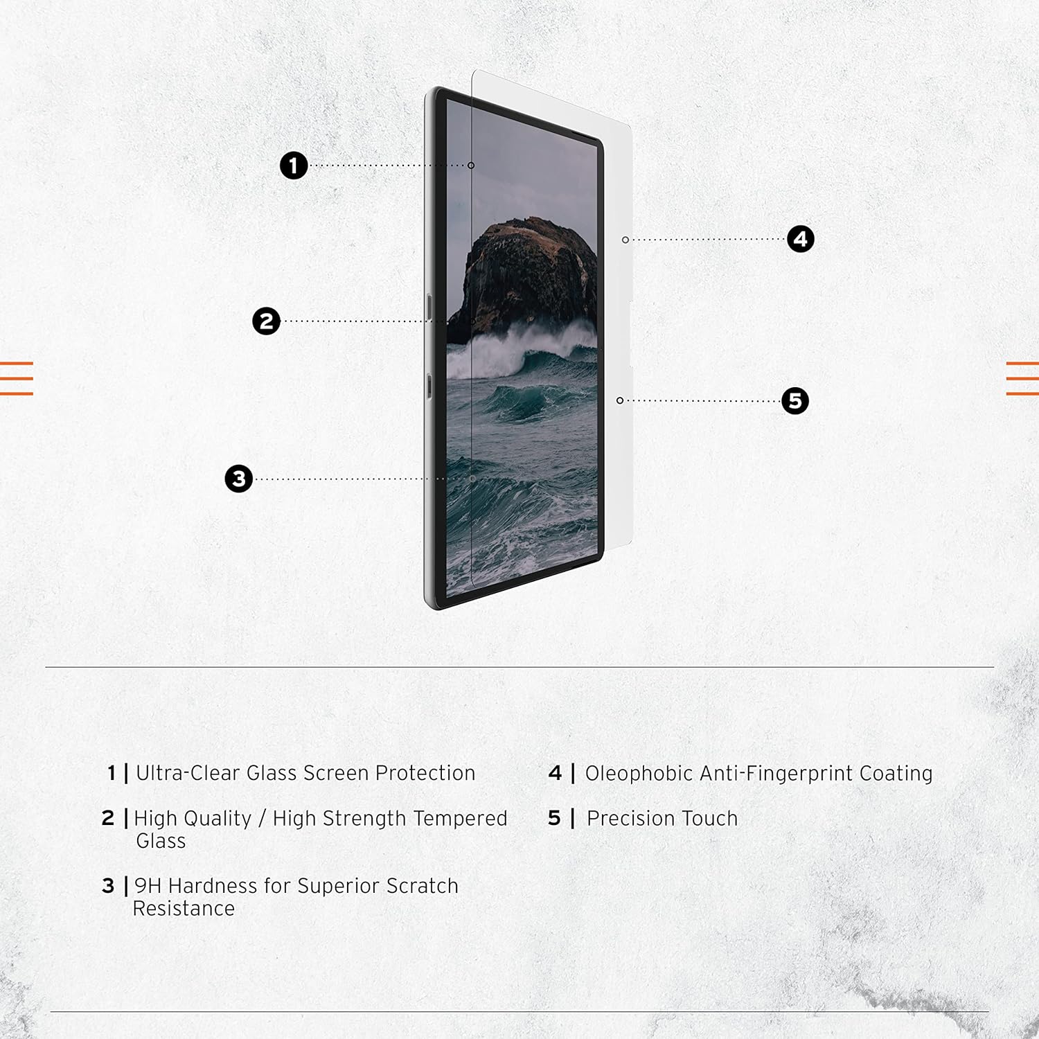 URBAN ARMOR GEAR UAG Designed for Surface Pro 9 Glass Shield Plus Clear 9H Strengthened Tempered Glass Bubble Free