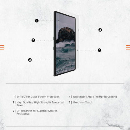 URBAN ARMOR GEAR UAG Designed for Surface Pro 9 Glass Shield Plus Clear 9H Strengthened Tempered Glass Bubble Free