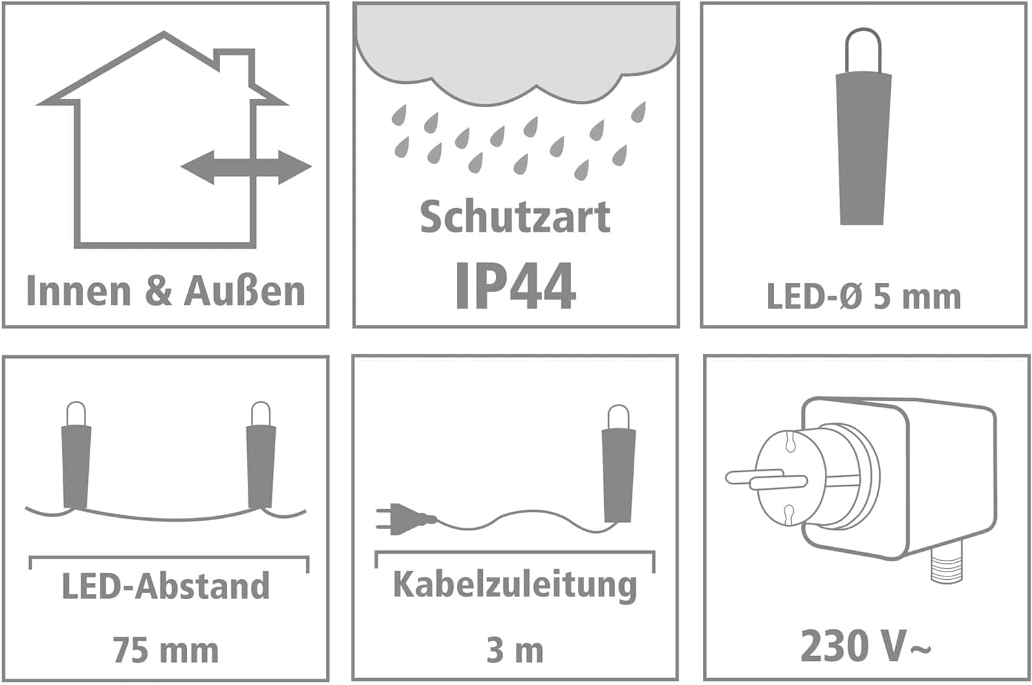 divers - Buiten Ledverlichting 40 Led - Warm White 300cm