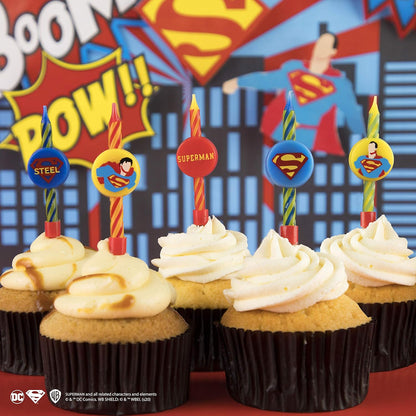 Cinereplicas RD-RS458583 Pack of 10 Superman Birthday Candles DC Comics Colour