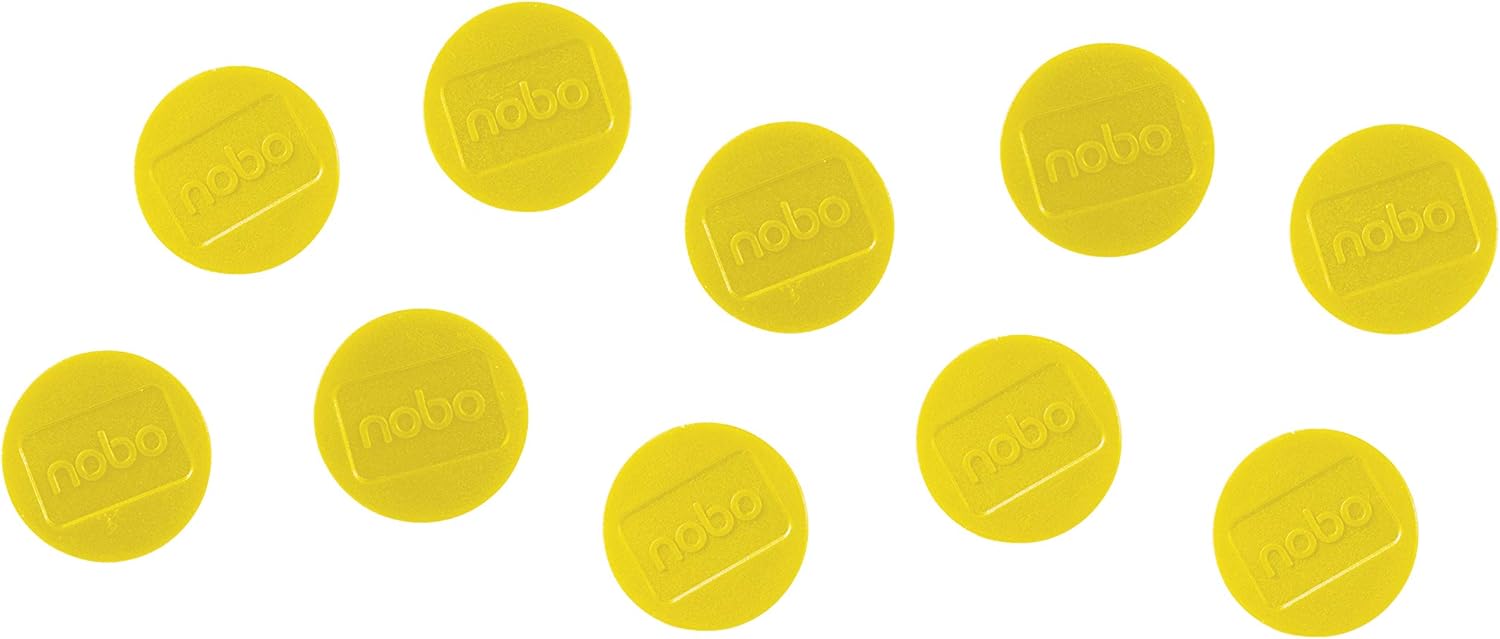 Nobo Imanes para Pizarra Blanca, 38 mm, Paquete de 10, 1915316, Variedad de Colores