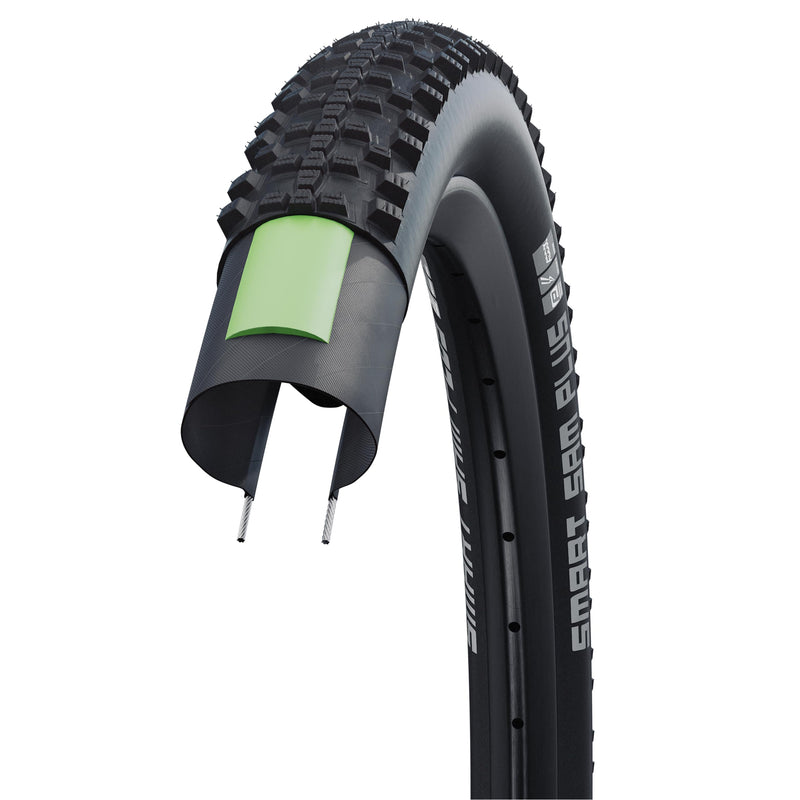 Schwalbe Smart Sam Plus Greenguard SnakeSkin Tyre, Black, 54-584 (27.5x2.10