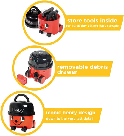 Casdon Henry Vacuum Cleaner. Toy Vacuum Cleaner For Children Aged 3+. Looks And Works Just Like The Real Thing Single( 23.2 x 21.2 x 22.8 cm