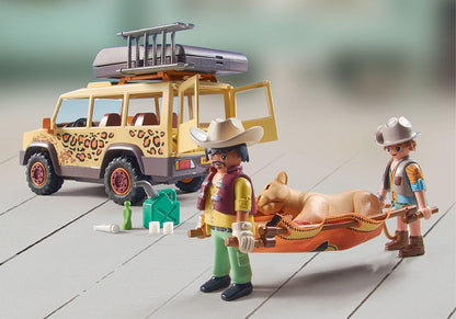 PLAYMOBIL Wiltopia 71293 Mit dem Geländewagen bei den Löwen, abenteuerliche Tierverarztung in der Savanne, Lernspielzeug aus nachhaltigem Material, Spielzeug für Kinder ab 4 Jahren