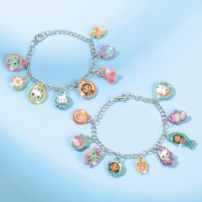 Totum Gabby's Dollhouse Charm Bracelets, Two DIY Kits with Various Glittery Charms and Characters. Suits Ages 3 Years +.