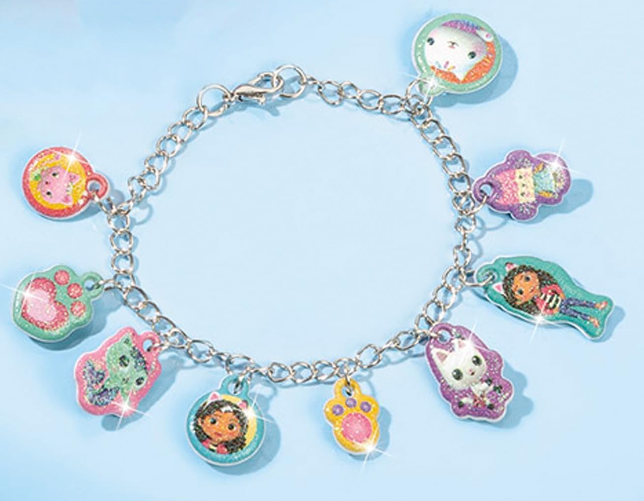 Totum Gabby's Dollhouse Charm Bracelets, Two DIY Kits with Various Glittery Charms and Characters. Suits Ages 3 Years +.