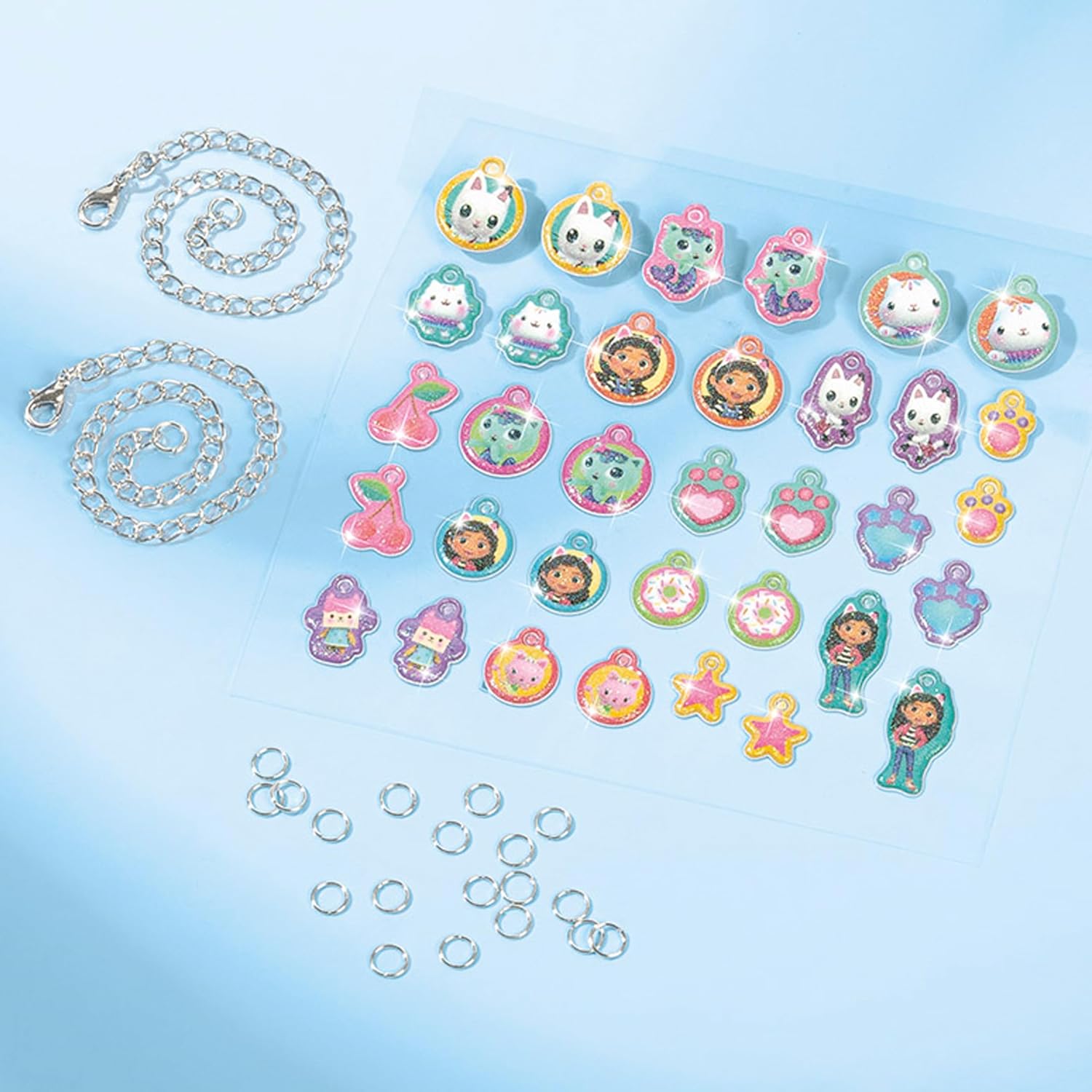 Totum Gabby's Dollhouse Charm Bracelets, Two DIY Kits with Various Glittery Charms and Characters. Suits Ages 3 Years +.
