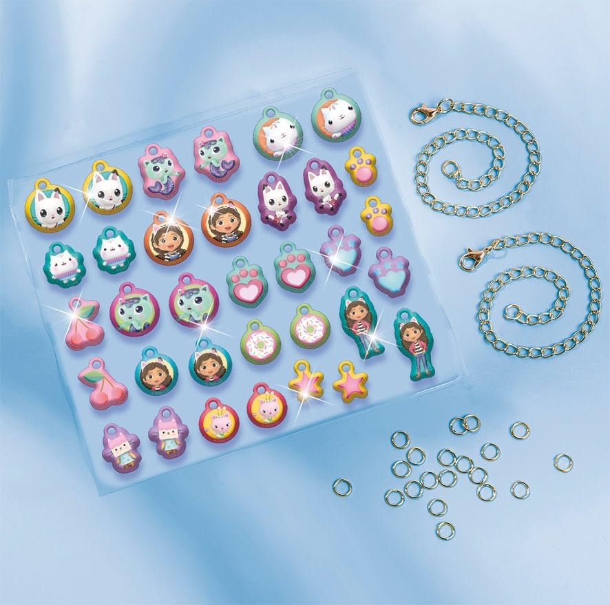 Totum Gabby's Dollhouse Charm Bracelets, Two DIY Kits with Various Glittery Charms and Characters. Suits Ages 3 Years +.