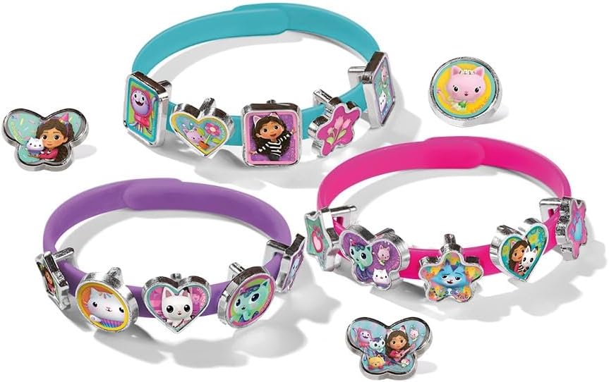 TM ESSENTIALS Gabby's Bracelet Set with 18 Different Pendants – Charm Pendant Set Ideal as a Children's Gift and Girls Accessory
