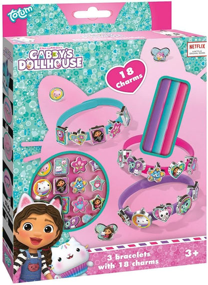 TM ESSENTIALS Gabby's Bracelet Set with 18 Different Pendants – Charm Pendant Set Ideal as a Children's Gift and Girls Accessory