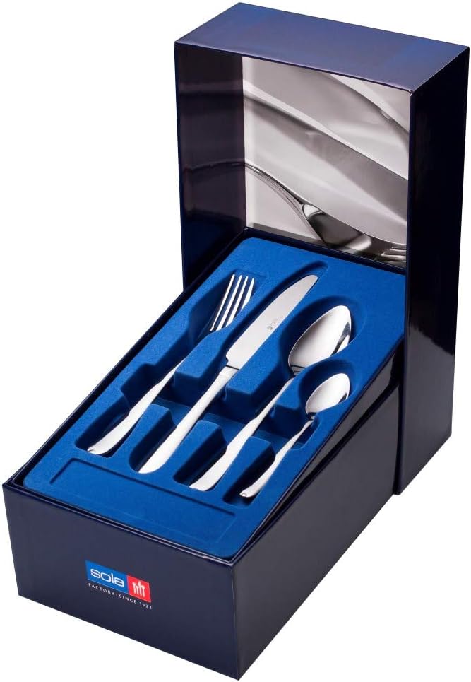 Sola Fleurie Besteck Set - 6 Personen Essbesteck - 24 Teilig, 18/10 Rostfreiem Stahl - Robustes & Elegantes Design - Tafelbesteck - Spülmaschinenfest - Set mit Messern, Gabel, Löffel & mehr 6 Personen