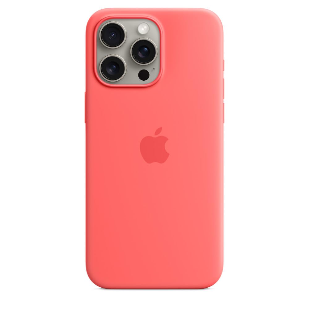 Apple - Back Cover For Mobile Phone - Magsafe Compatibility - Silicone - Guava - For Iphone 15 Pro Max