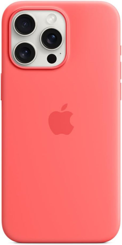 Apple - Back Cover For Mobile Phone - Magsafe Compatibility - Silicone - Guava - For Iphone 15 Pro Max