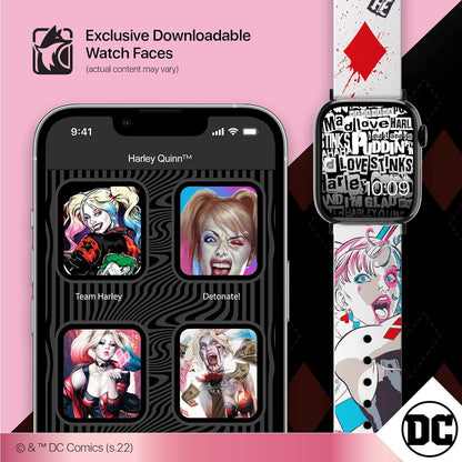 DC Comics - Smartwatch Band - Officially Licensed, Compatible with Every Size & Series of Apple Watch (watch not included) Harley Quinn