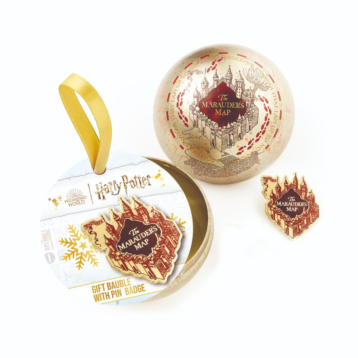 Harry Potter Official Marauders Map Bauble with Pin Badge Inside