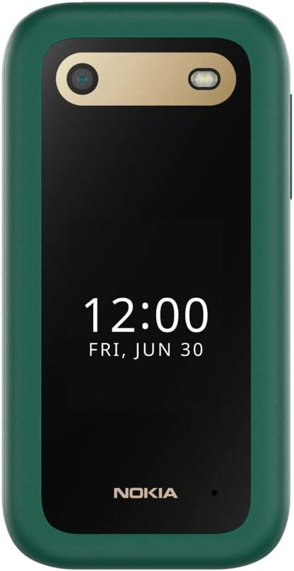 Nokia 2660 Flip Feature Phone mit 2,8"-Display, 4G-Konnektivität, Hörgerätekompatibilität (НАС), integrierter Kamera, MP3-Player, UKW-Radio und klassischen Spielen (Dual SIM) - Lush Green