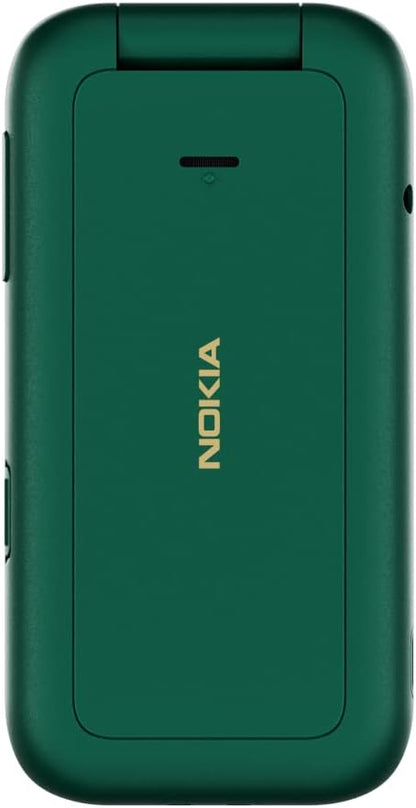 Nokia 2660 Flip Feature Phone mit 2,8"-Display, 4G-Konnektivität, Hörgerätekompatibilität (НАС), integrierter Kamera, MP3-Player, UKW-Radio und klassischen Spielen (Dual SIM) - Lush Green