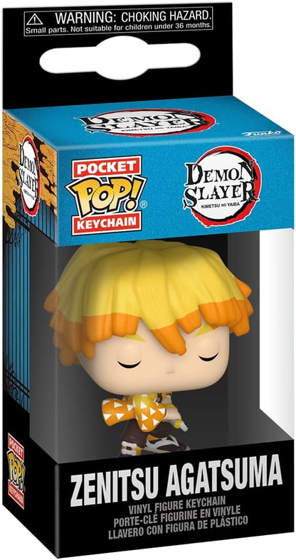 Funko Pop! Keychain: Demon Slayer - Zenitsu - Neuartiger Schlüsselanhänger - Vinyl-Minifigur Zum Sammeln - Strumpffüller - Geschenkidee - Offizielle Handelswaren - Anime Fans - Minifigur