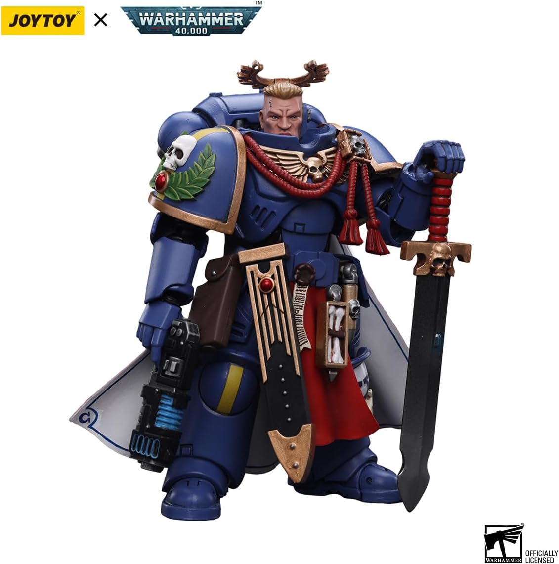 JoyToy Warhammer 40K: Ultramarines Primaris Captain with Sword and Pistol 1:18 Scale Action Figure
