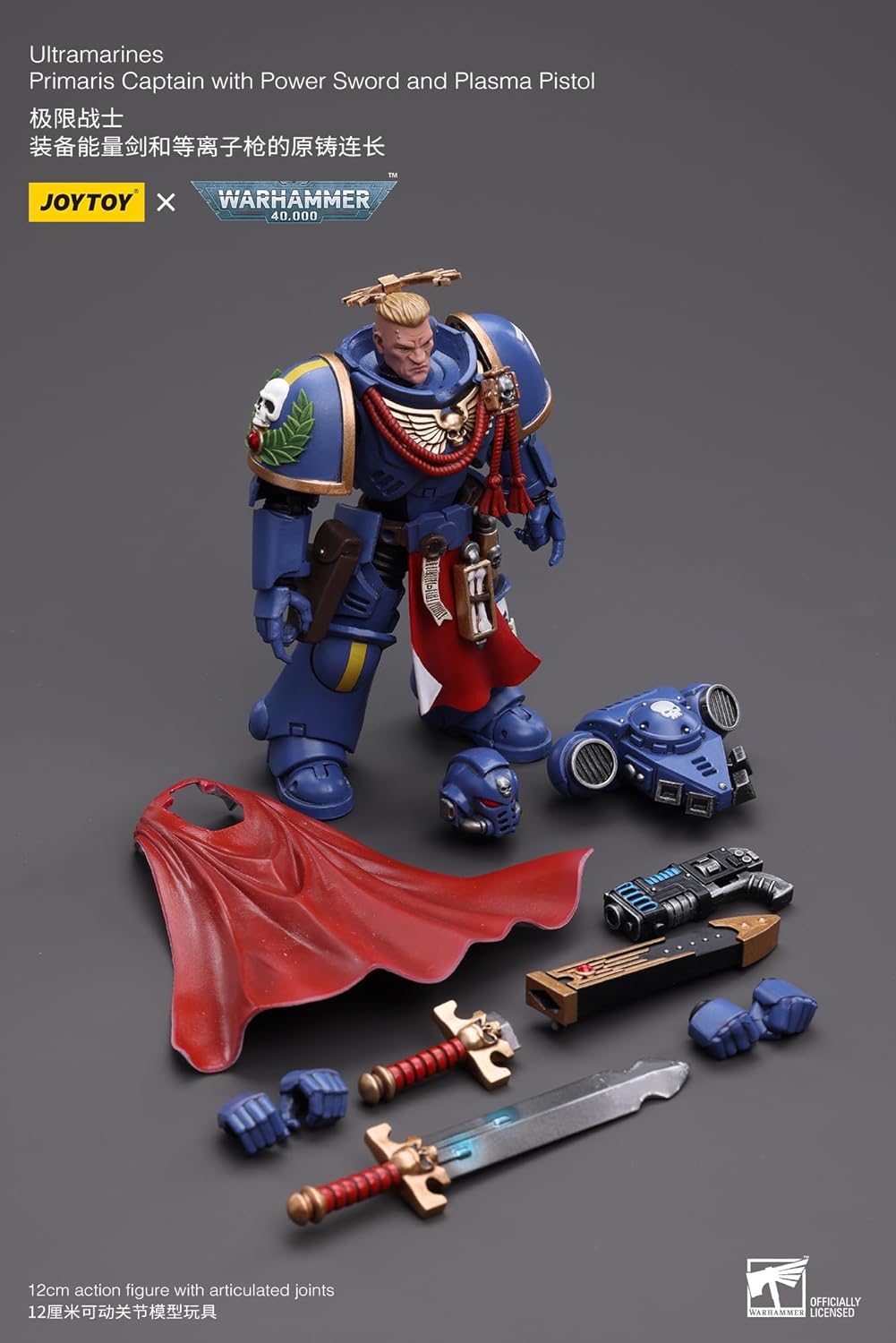 JoyToy Warhammer 40K: Ultramarines Primaris Captain with Sword and Pistol 1:18 Scale Action Figure